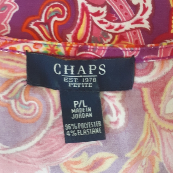 Chaps paisley floral blouse LG petite *C7 - Picture 2 of 5